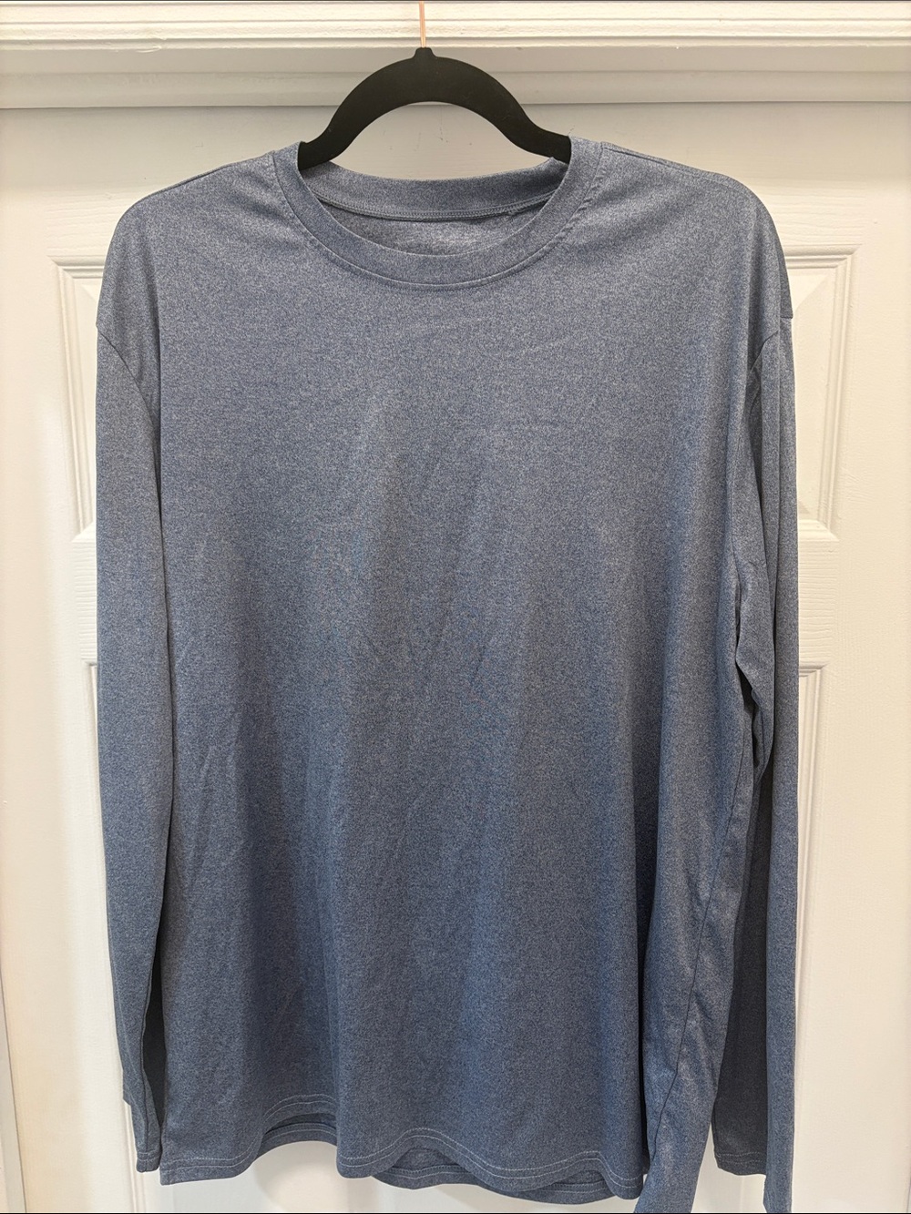 Men's Long Sleeve Crew Neck Sun Shirt - Heather Blue